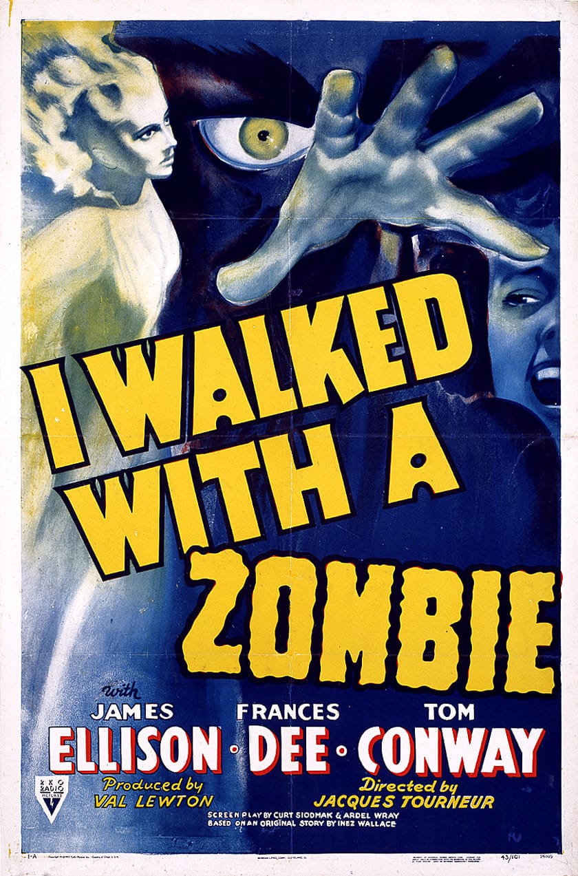 One-sheet poster for I Walked With a Zombie, directed by Jacques Tourneur, 1943. Courtesy Sikelia Productions