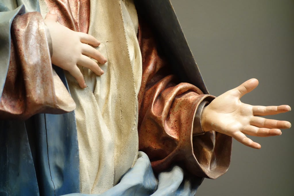 Pedro de Mena, "Mater Dolorosa" (detail) (1674-85), partial-gilt polychrome wood