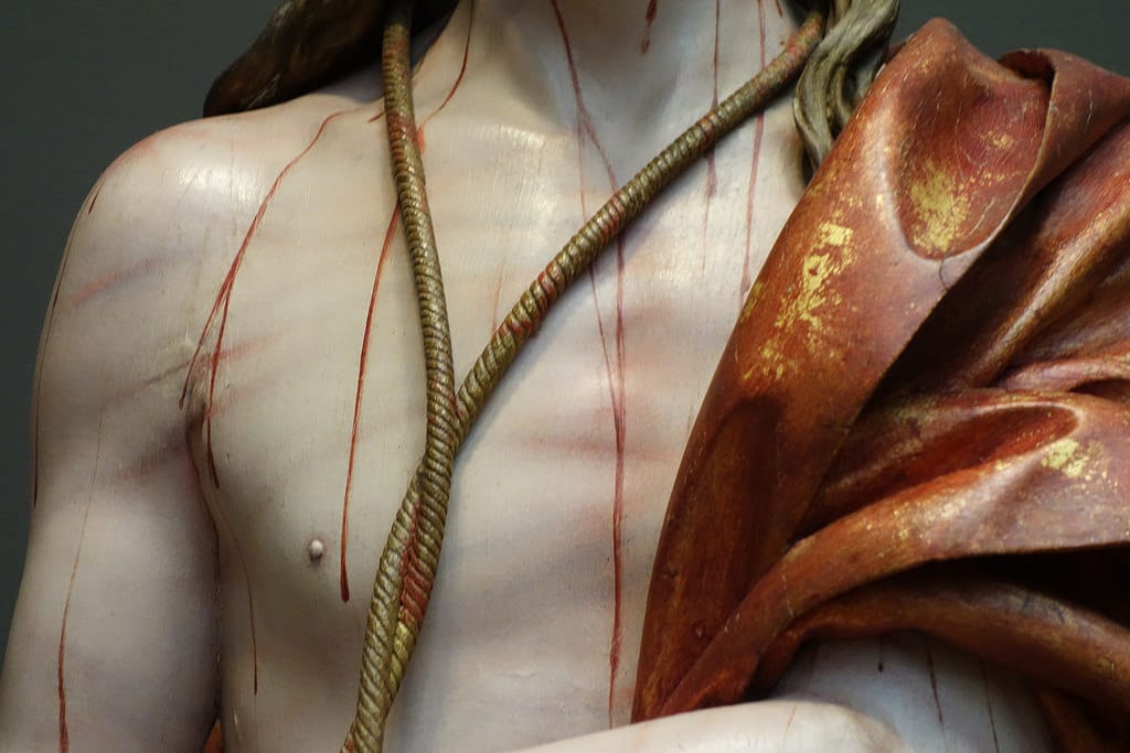 Pedro de Mena, "Ecce Homo" (detail) (1674-85), partial-gilt polychrome wood