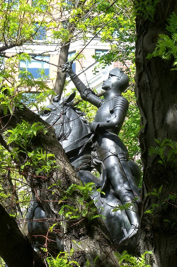 Statue of Joan of Arc in Riverside Park (photo by Jim Henderson, via Wikimedia)