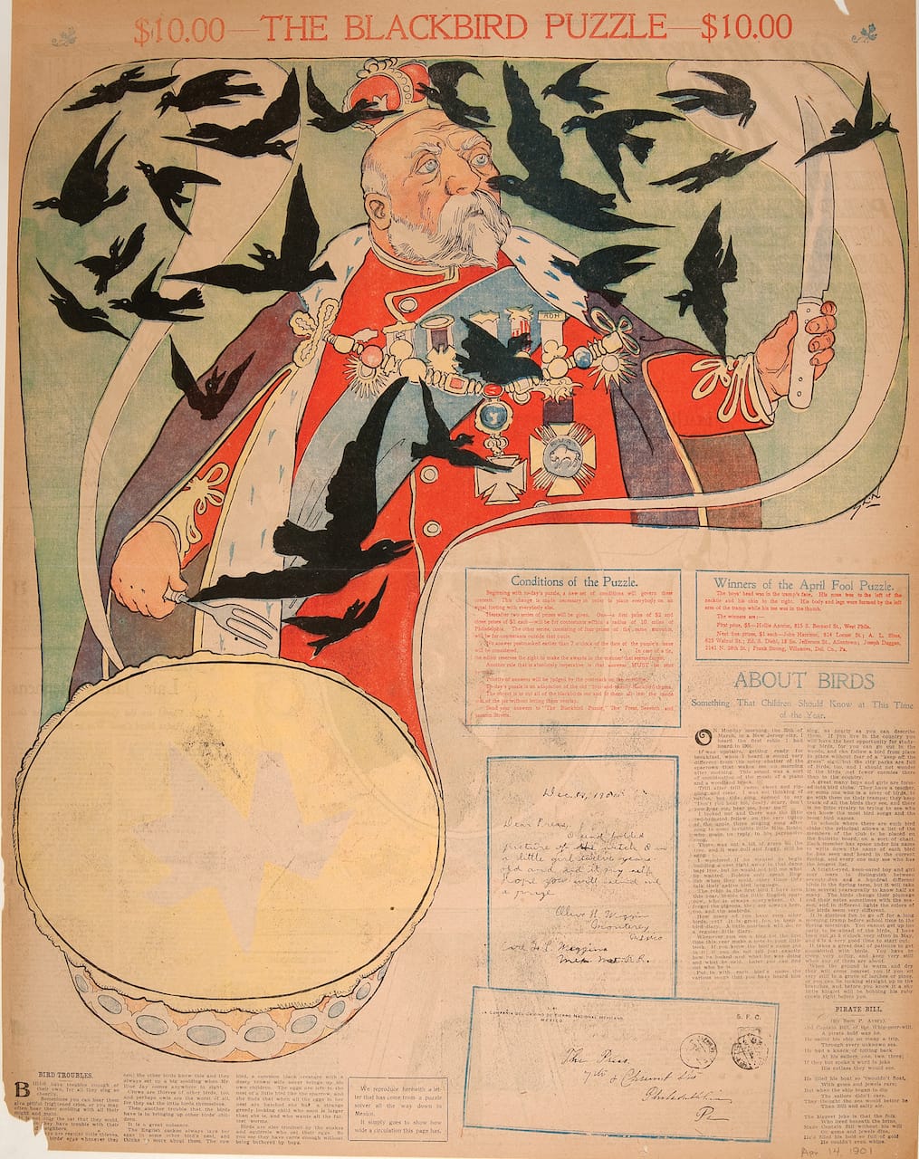 John Sloan, "Blackbird Puzzle" (1901), commercial printing process, 22 5/8 × 17 3/4 inches (courtesy Delaware Art Museum, John Sloan Manuscript Collection, Helen Farr Sloan Library and Archives, © Delaware Art Museum / Artists Rights Society (ARS), New York)