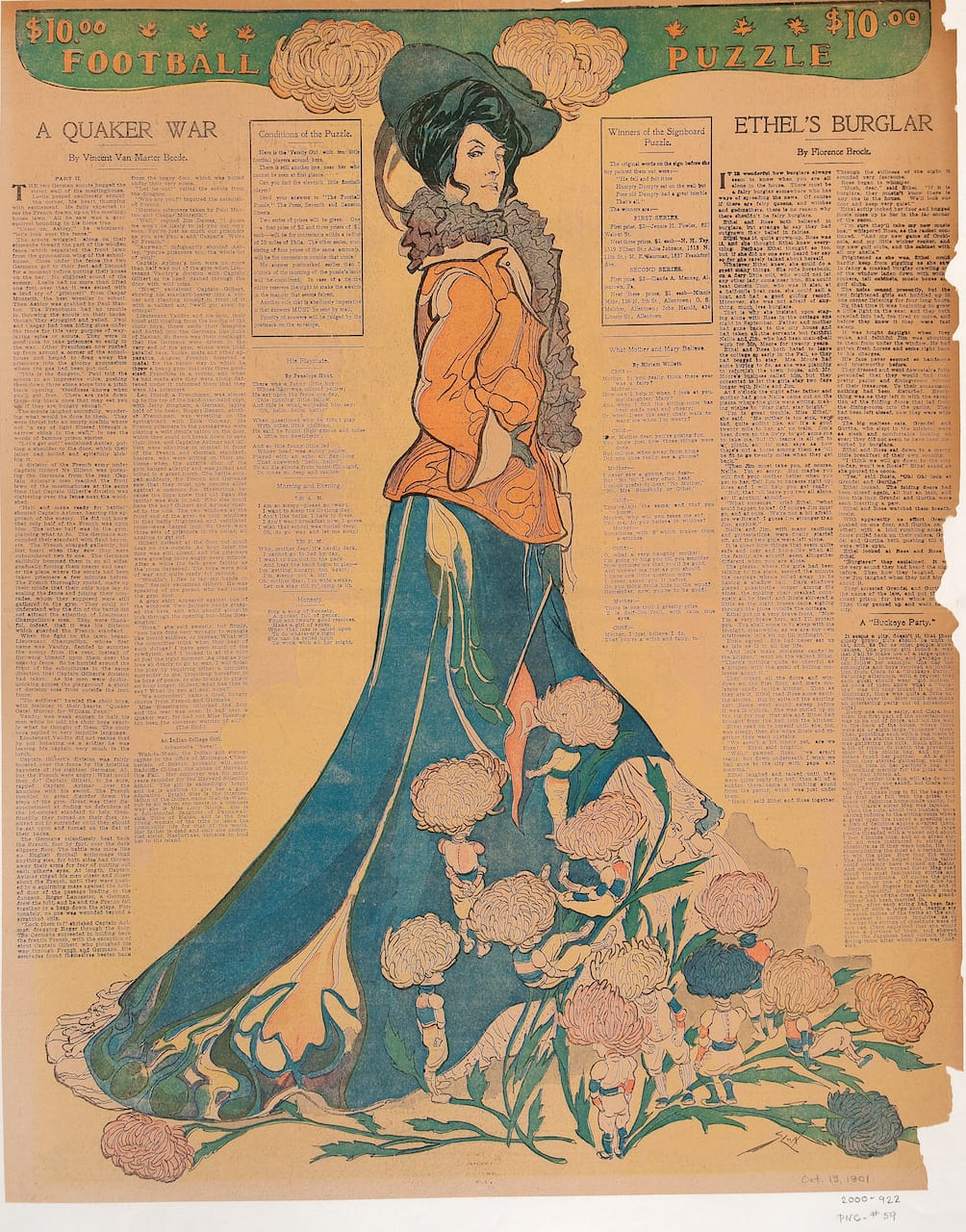 John Sloan, "The Football Puzzle" (October 13, 1901), commercial printing process, sheet: 22 1/4 × 17 7/8 inches (courtesy Delaware Art Museum, © Delaware Art Museum / Artists Rights Society (ARS), New York)