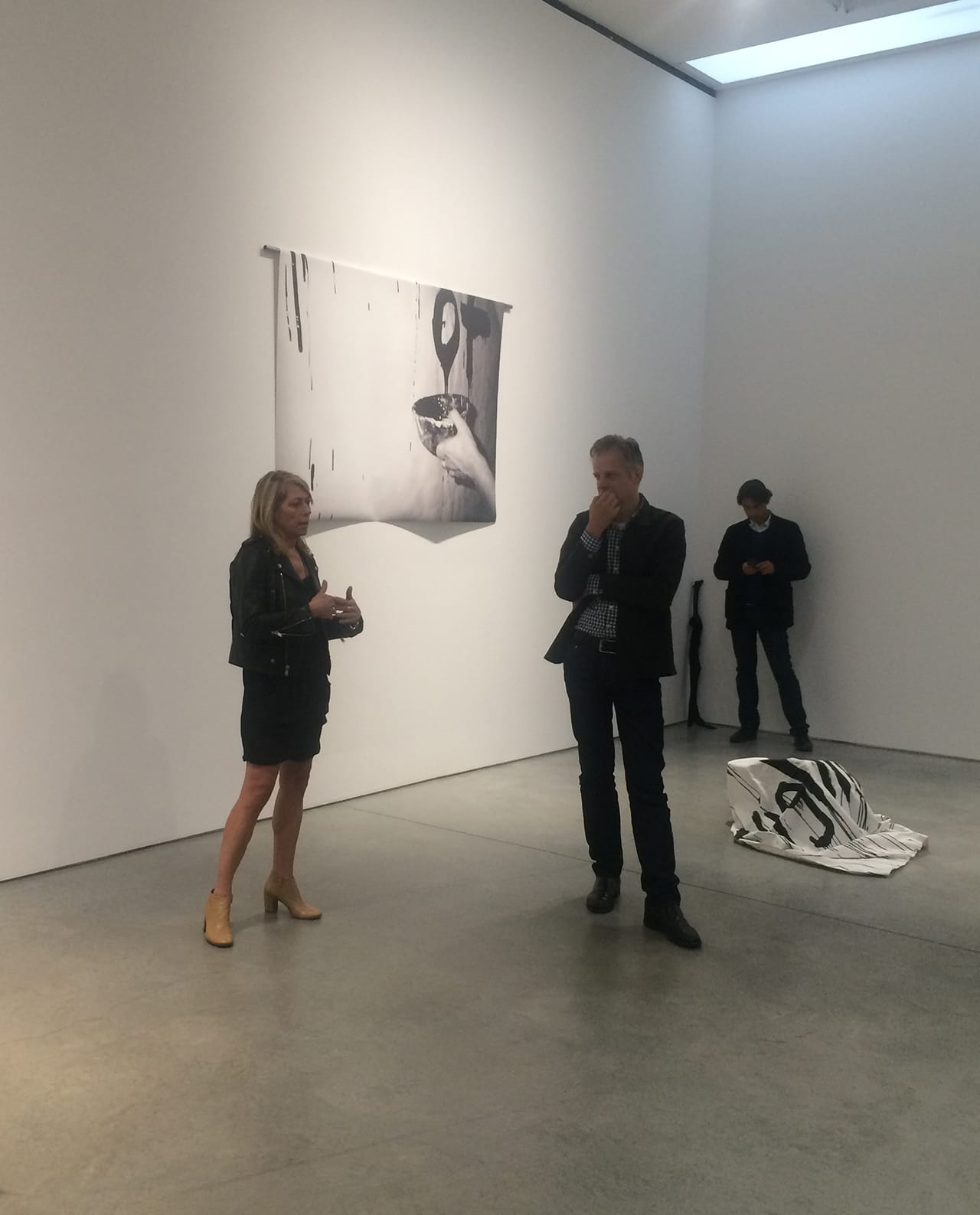 Kim Gordon discussing her work at the exhibition opening, June 4, 2015 (photo by Zack Sigel)