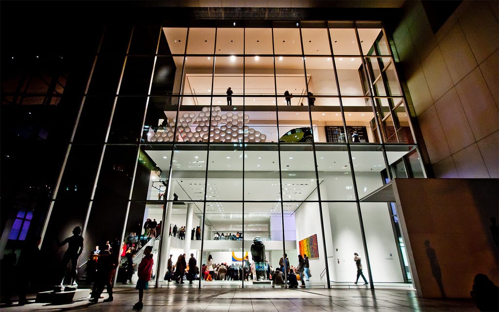 A busy night at the Museum of Modern Art in 2011 (photo by Ray Smith, via Flickr)