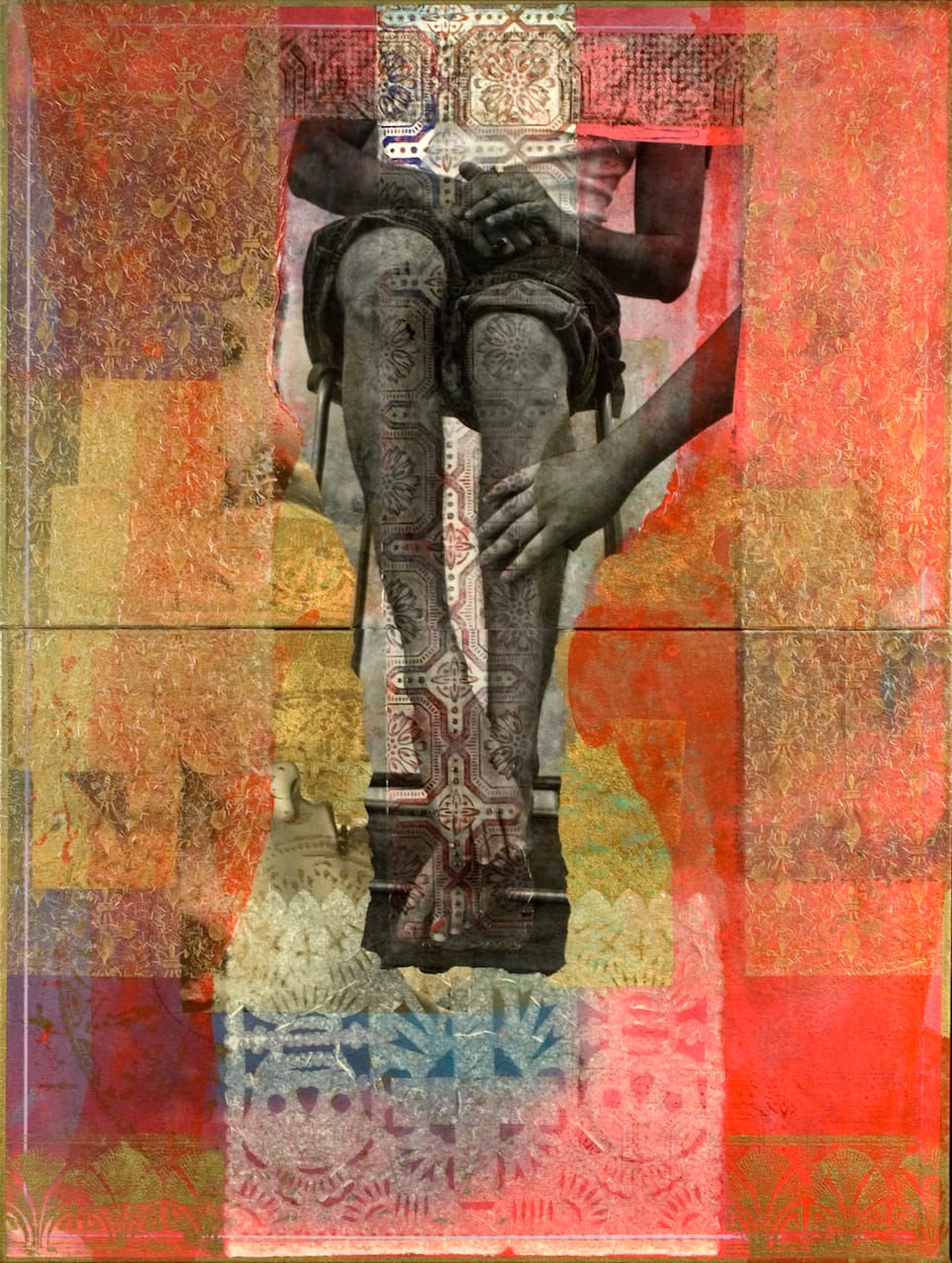 Rodríguez Calero, "The Blessing of Lazarus" (2007), acrollage painting, 48 x 36 inches