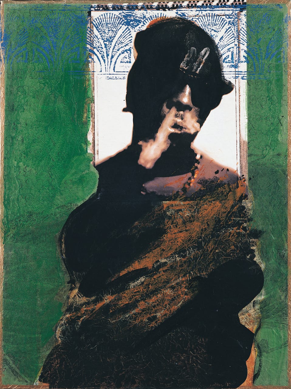 Rodríguez Calero, "Nañigo Soul" (1998), acrollage painting, 24 x 18 inches