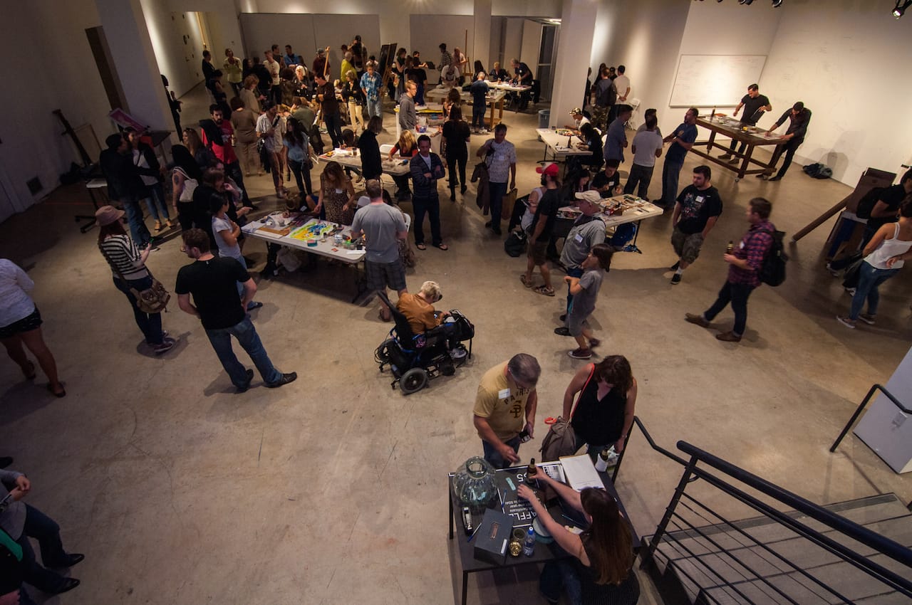 Visitors at the San Diego Art Institute's Monster Drawing Rally in April (photo courtesy the San Diego Art Institute)