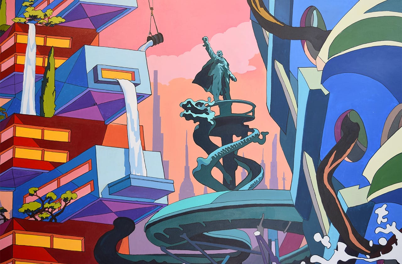 Detail of Chris Doyle, "Everhigher" (2015) at Andrew Edlin Gallery (all photos by the author for Hyperallergic)