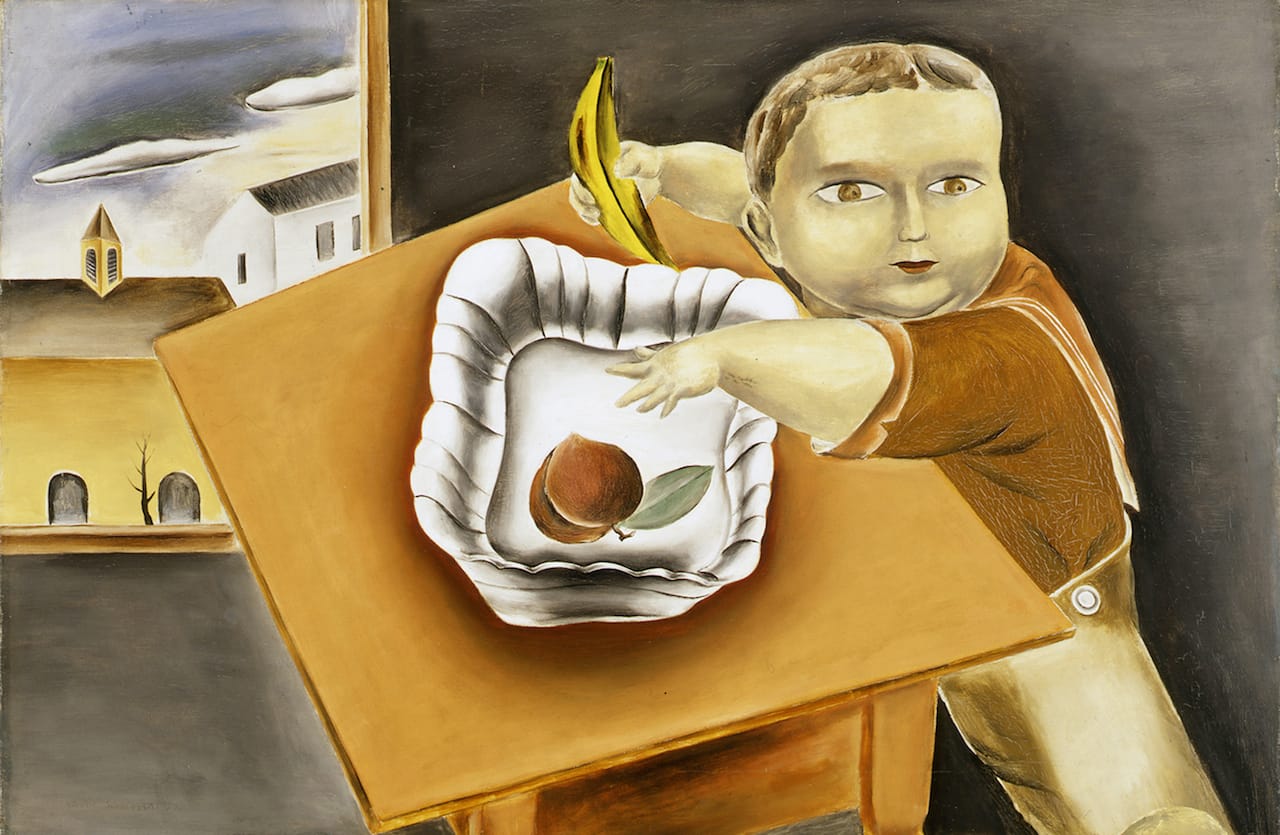 Yasuo Kuniyoshi, "Boy Stealing Fruit" (1923), oil on canvas (courtesy Columbus Museum of Art, Ohio, © Estate of Yasuo Kuniyoshi/Licensed by VAGA, New York, NY)