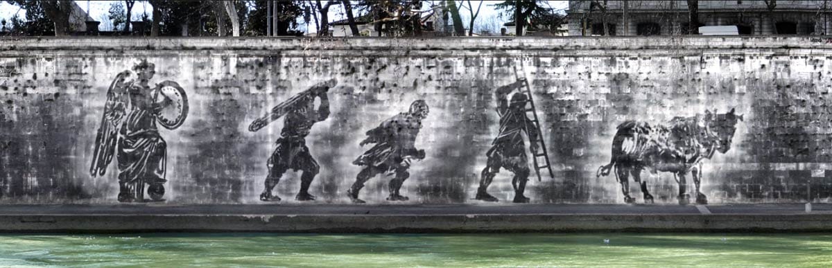 William Kentridge, Triumphs and Laments (proposal), Piazza Tevere, Rome.Rendering: Andrea Biagioni (2013). All images courtesy of Tevereterno 