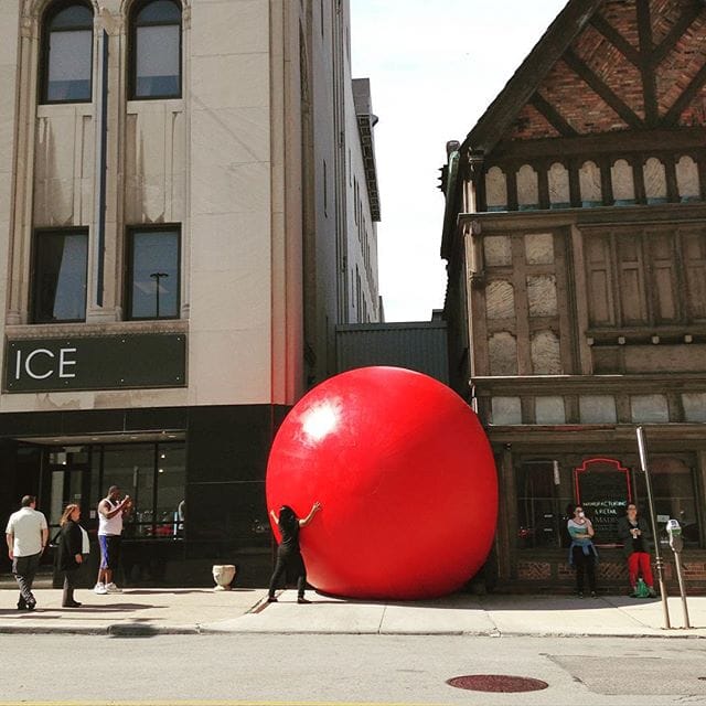 RedBall in site before it went for a run (photo by @redballproject/Instagram)