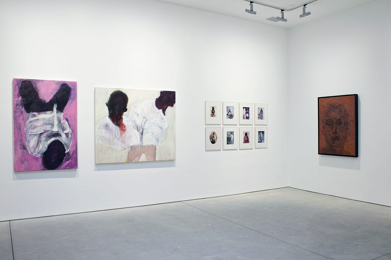 nstallation view, 'Guess Who's Coming to Dinner?' at Richard Taittinger Gallery, with  Onyeka Ibe's "Identity (Self Portrait 1)" (2014) at far right (click to enlarge)