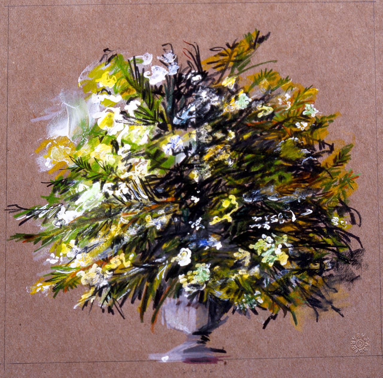 Abbie Zabar. February 4 2002. Collection of the artist.jpg 2.4.02; 7 1/2" x 7 1/4"; collection of Artist; pencil on cardboard 