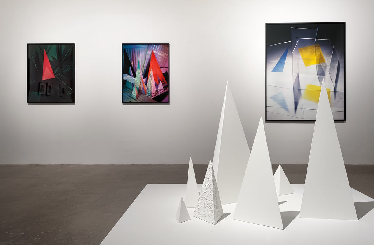 Installation view of 'Barbara Kasten: Stages' at the Institute of Contemporary Art, University of Pennsylvania (photo by Constance Mensh)