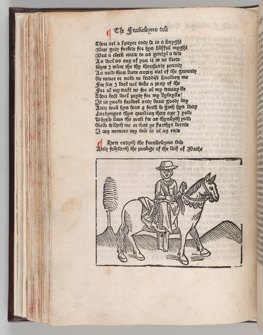 Geoffrey Chaucer (d. 1400), Canterbury Tales, Westminster: William Caxton, about 1483, Purchased with the Bennett collection, 1902, PML 693, fol. q6v, The Morgan Library & Museum.