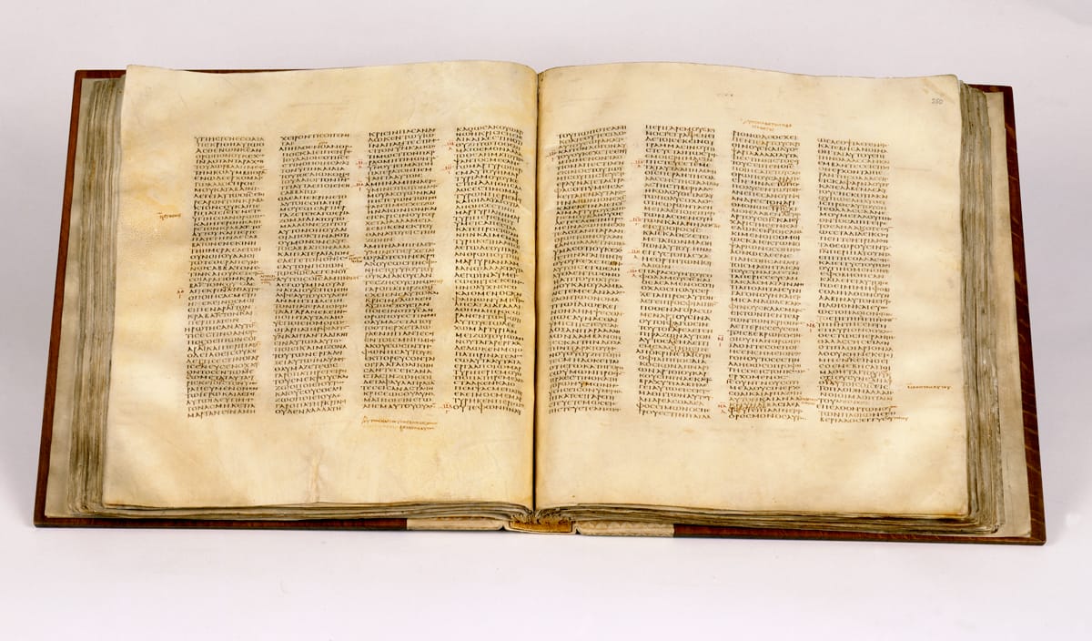 The Codex Sinaiticus at the British Library (courtesy British Library)