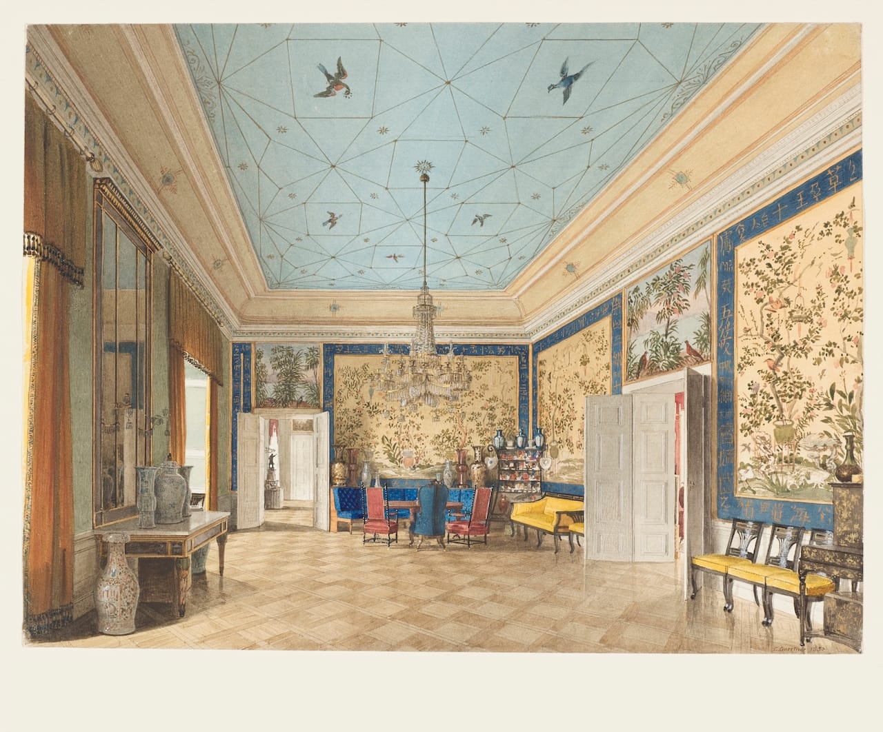 The Chinese Room in the Royal Palace, Berlin (Detail) Eduard Gaertner (German, 1801–1877)Germany, 1850 Brush and watercolor and gouache,graphite on white paper