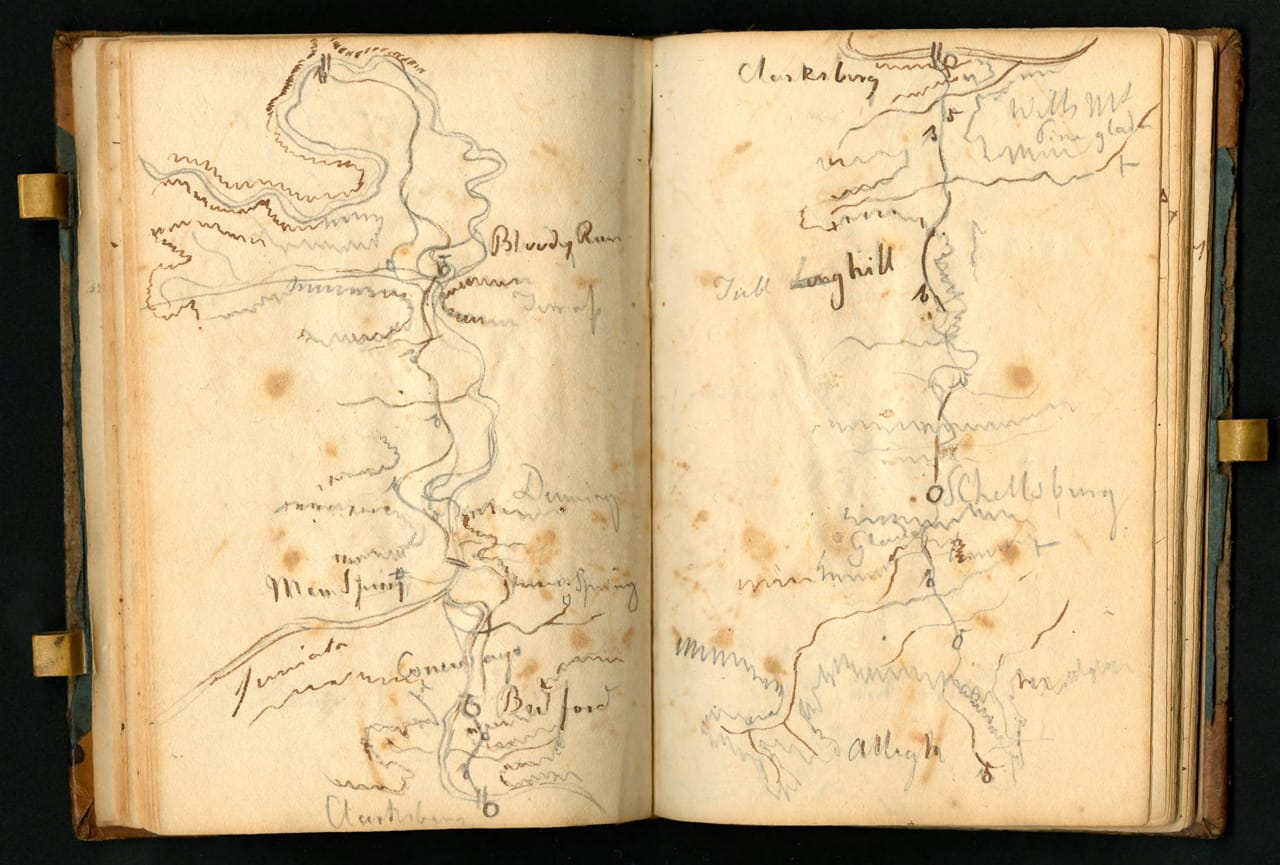 Notebook kept by Constantine Samuel Rafinesque on a trip from Philadelphia to Kentucky, 1818 (courtesy the Biodiversity Heritage Library, digitized by Smithsonian Institution Archives)