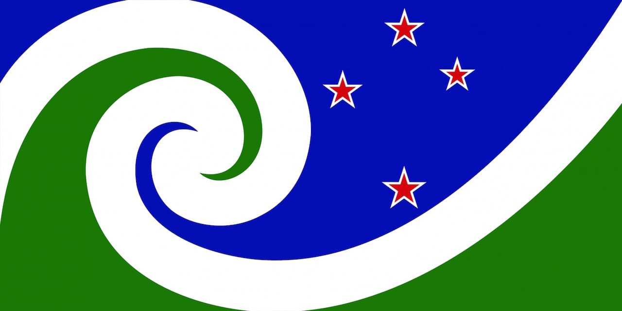 "Manawa (Blue & Green)," designed by Otis Frizzell from Auckland
