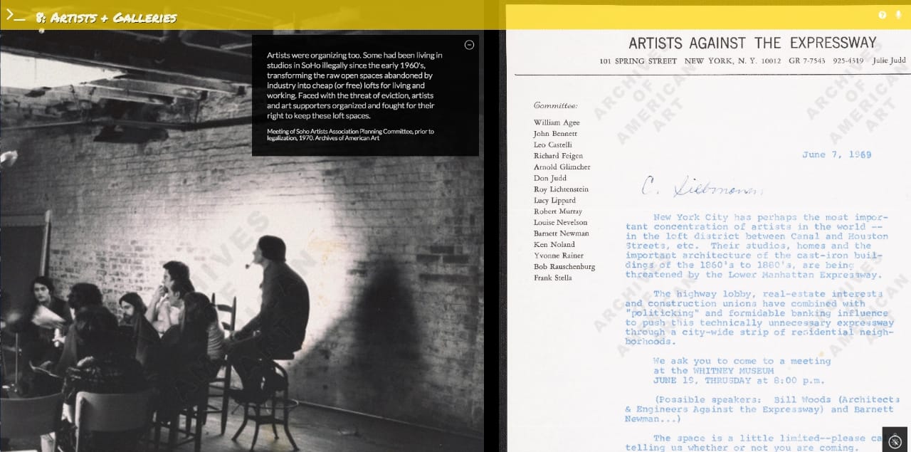 "Artists Against the Expressway" petition on the Greene Street Project