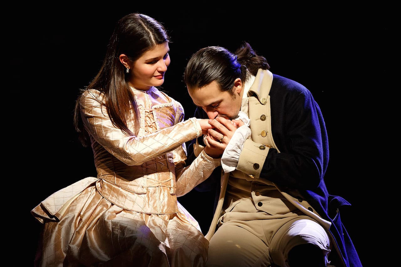 Philippa Soo and Lin-Manuel Miranda in 'Hamilton' (photo by Joan Marcus)