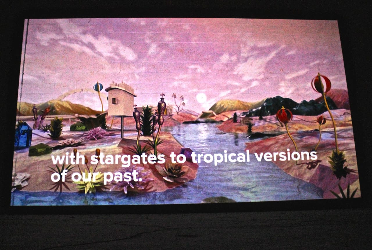 Still from "Belives in Reincarnation Hates Hugs" (looping video)