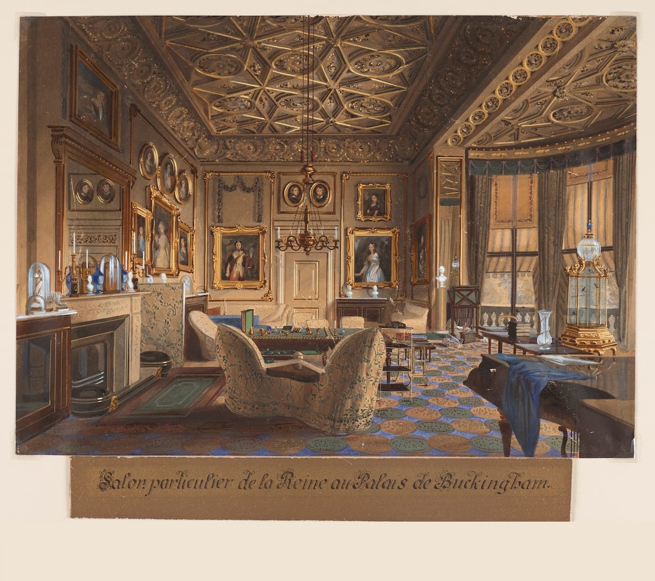 The Queen’s Sitting Room at Buckingham Palace (Detail) James Roberts (English, ca. 1800–1867) England, August 1848 Brush and watercolor, gouache, gum arabic, graphite on white wove paper