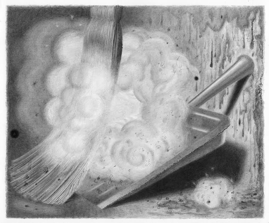 Joshua Marsh, "Dust" (2015), graphite on paper, 7.875 x 9.25 inches