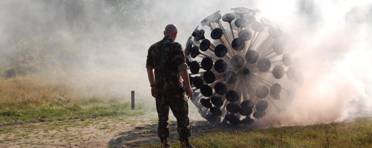 Massoud Hassani (Dutch, b. Afghanistan 1983), Design Academy Eindhoven (The Netherlands, est. 1947). Mine Kafon wind-powered deminer. 2011. Bamboo and biodegradable plastics, 87 x 87 x 87" (221 x 221 x 221 cm). Gift of the Contemporary Arts Council of The Museum of Modern Art, 2012. Image courtesy of Hassani Design BV
