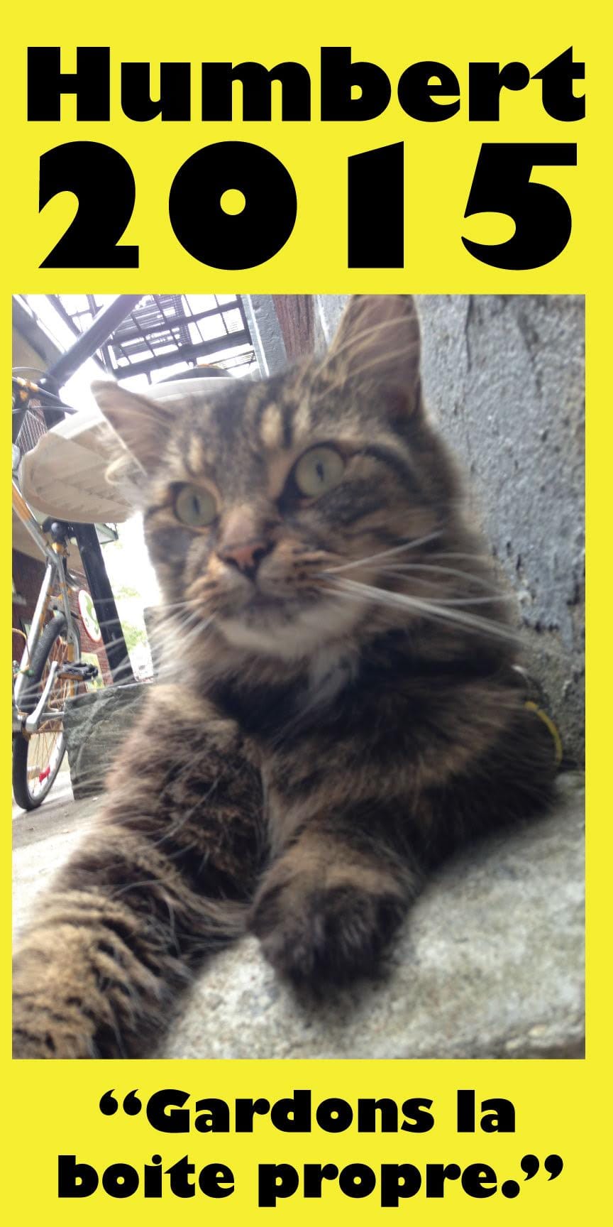 One of Humbert's campaign posters with his motto, "Let's Keep the Box Clean"