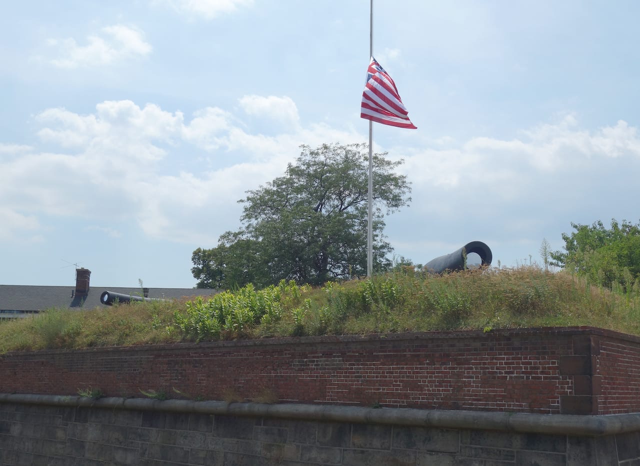 Brad Farwell, "Sky Cannon" installed on the Civil War-era cannons at Fort Jay