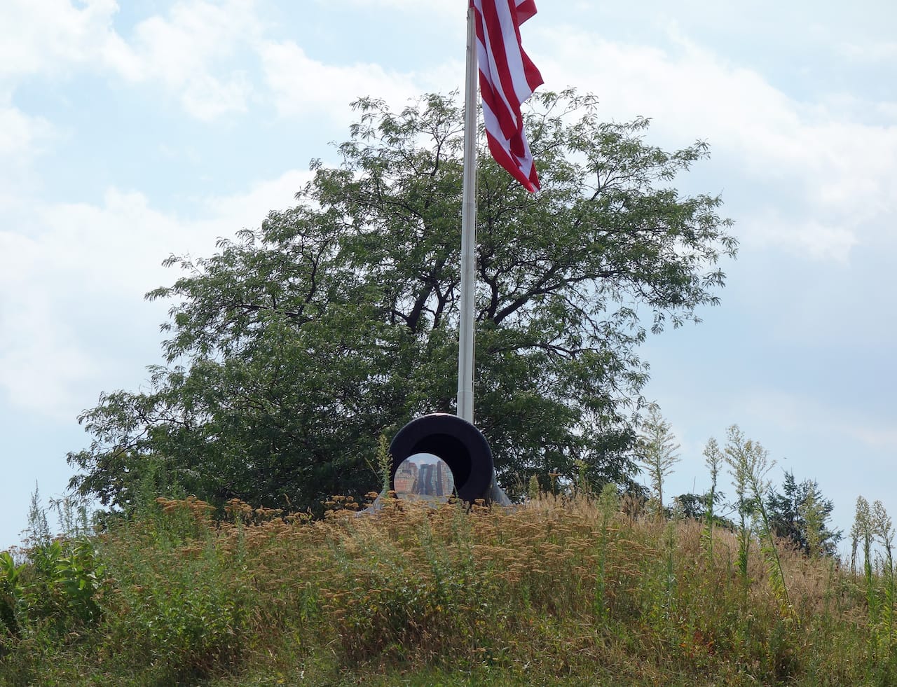 Brad Farwell, "Sky Cannon" installed on the Civil War-era cannons at Fort Jay