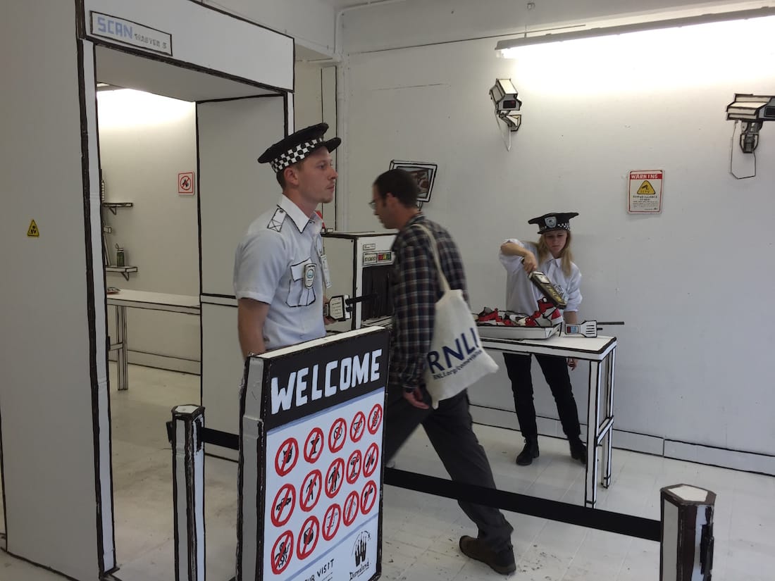Dismaland's faux-security entrance