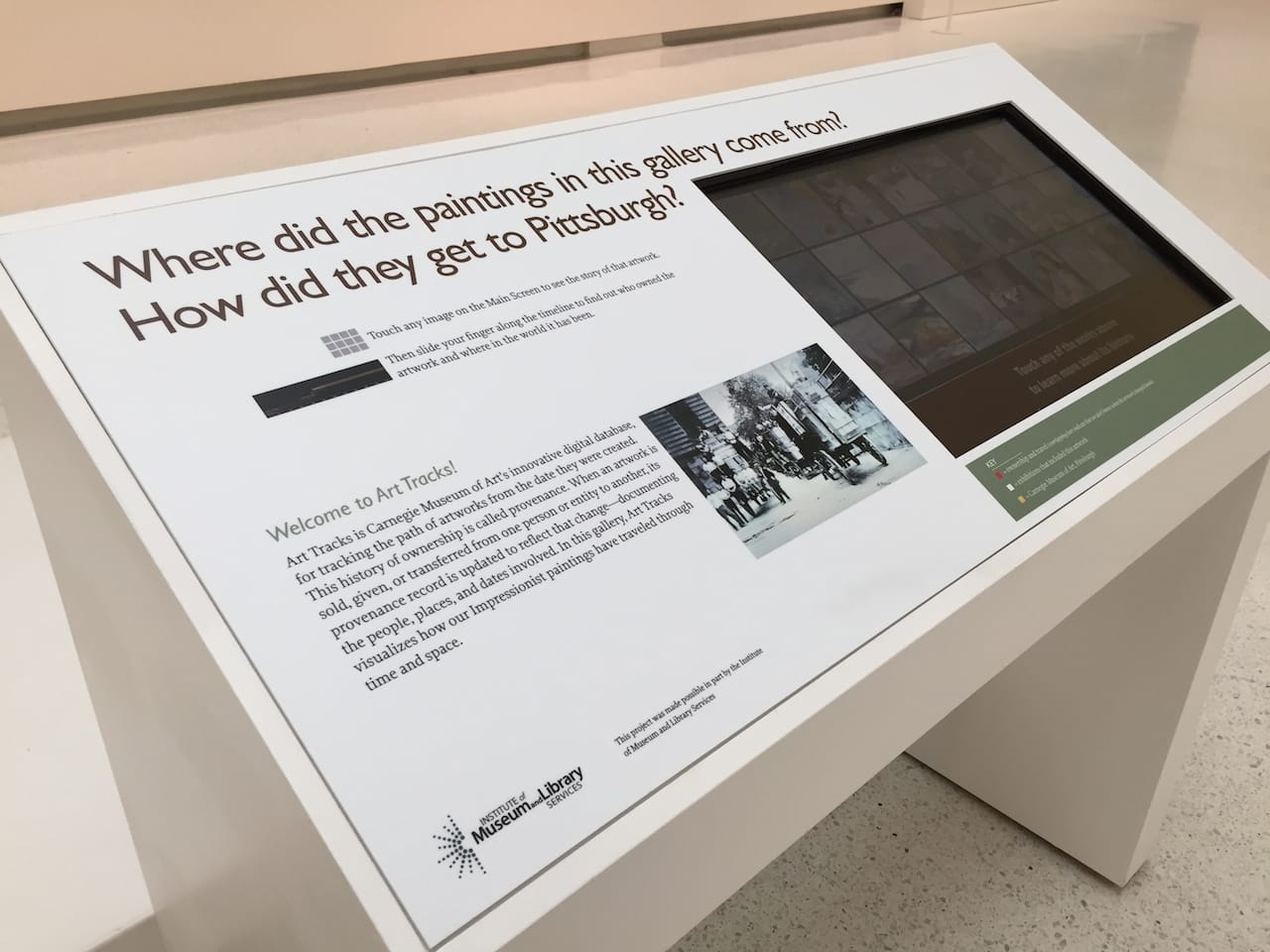The Art Tracks database installed in the Carnegie Museum of Art (courtesy Carnegie Museum of Art)