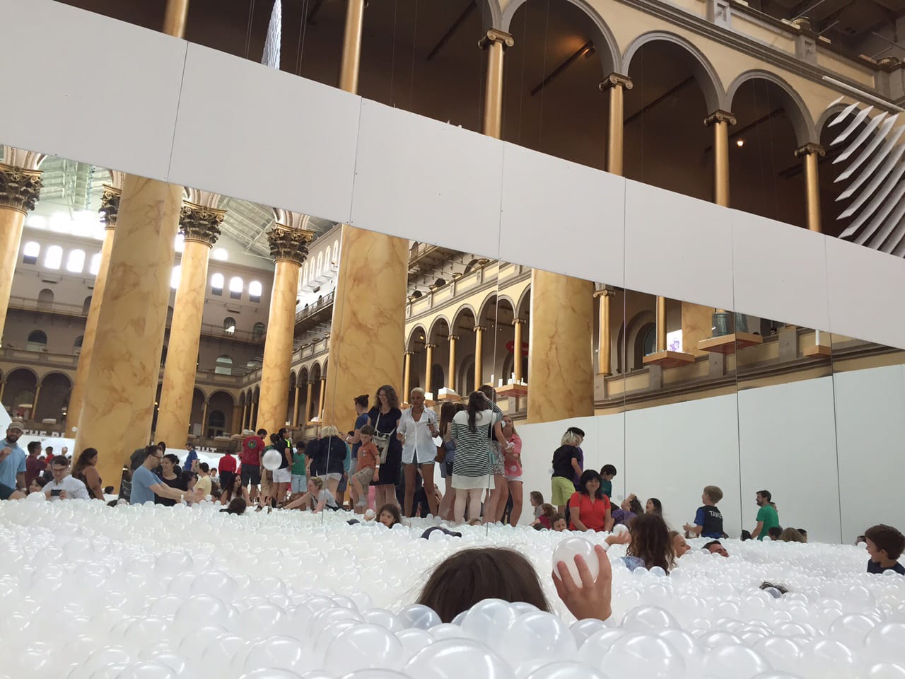 Snarkitecture's 'The BEACH' at the National Building Museum (all photos by the author for Hyperallergic)