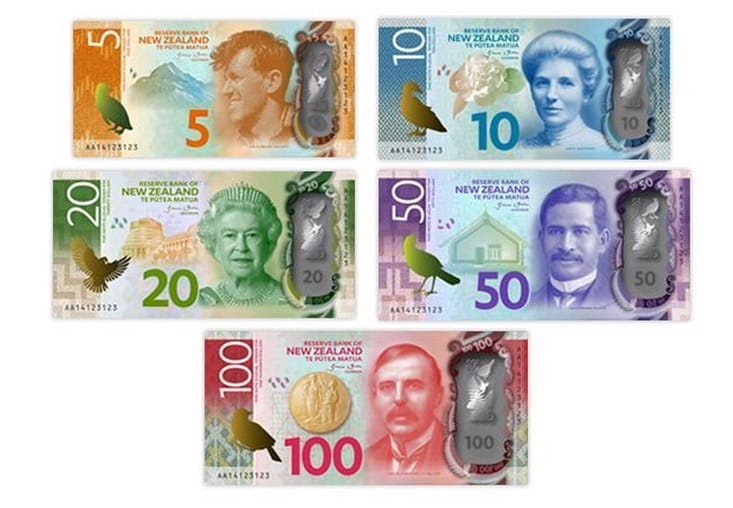 New Zealand's new banknotes (© Reserve Bank of New Zealand)