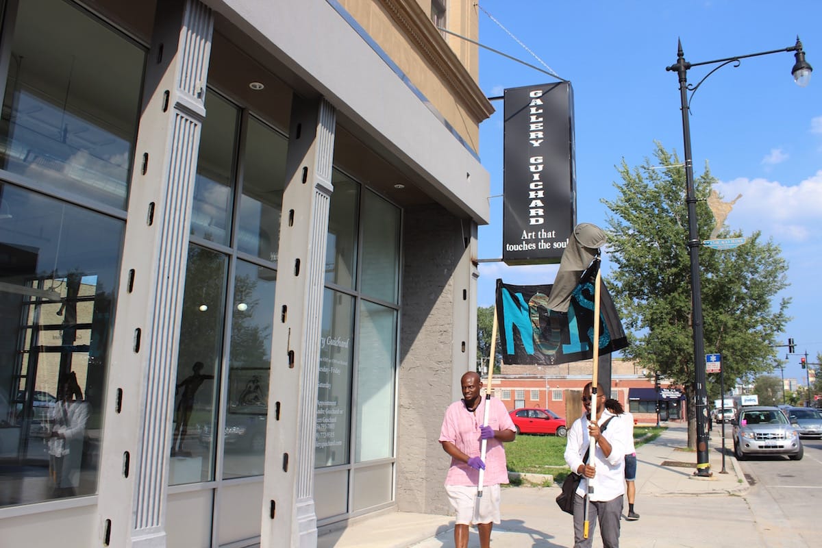 The Black Love Procession ends in front of Guichard Gallery in Bronzeville