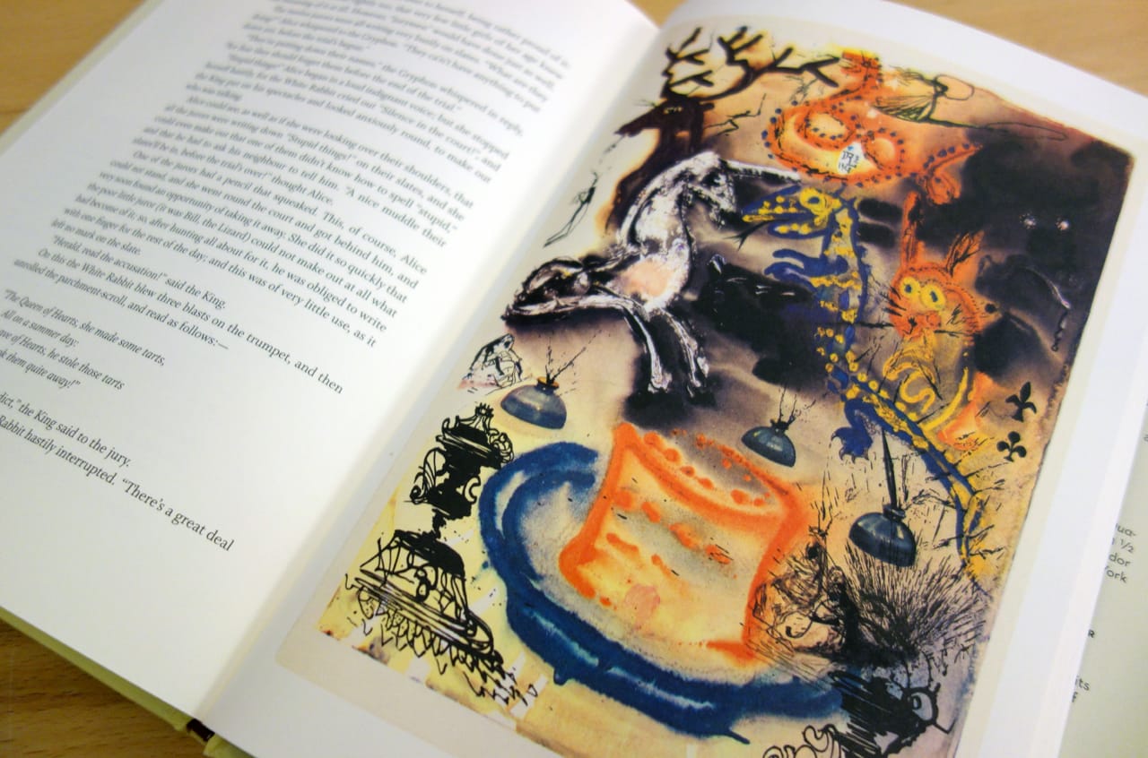 'Alice's Adventures in Wonderland' by Lewis Carroll, illustrated by Salvador Dalí (photo of the book for Hyperallergic)