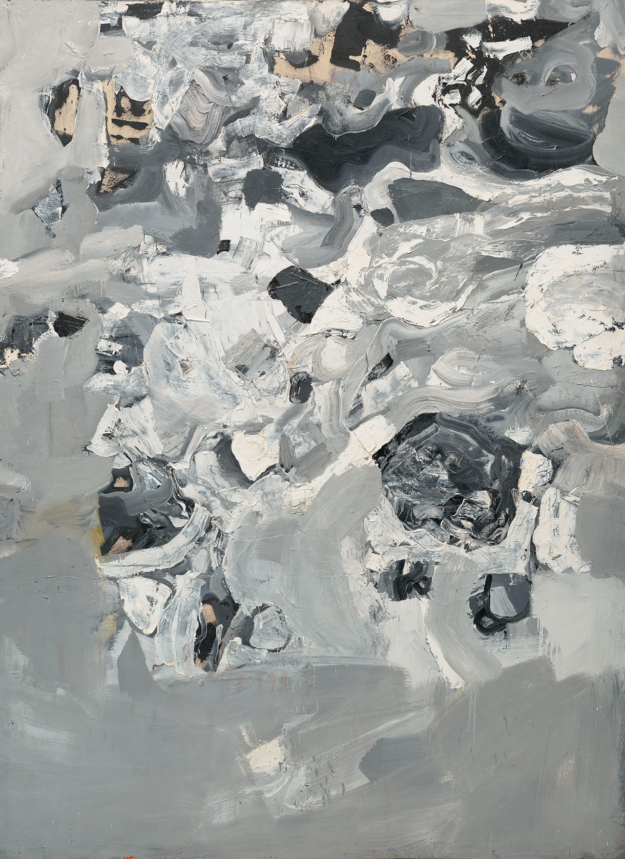 Jay DeFeo, "Untitled (Everest)," from the 'Mountain' series (1955), oil paint on canvas, 96 x 74 in, Collection of the Oakland Museum of California, Gift of Jay DeFeo (image © 2015 The Jay DeFeo Trust / Artists Rights Society [ARS], New York)