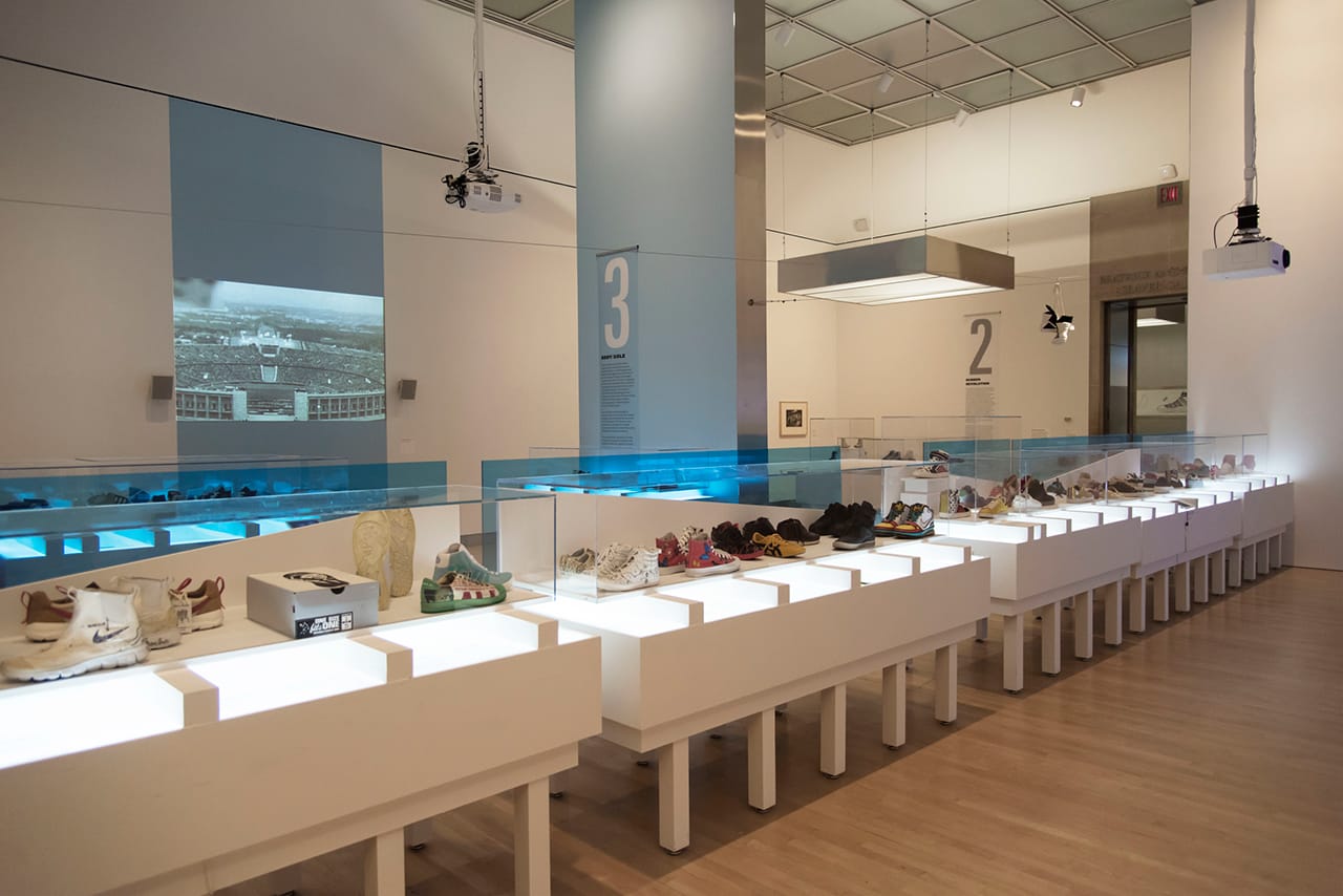 Installation view, 'The Rise of Sneaker Culture' at the Brooklyn Museum (© Jonathan Dorado)