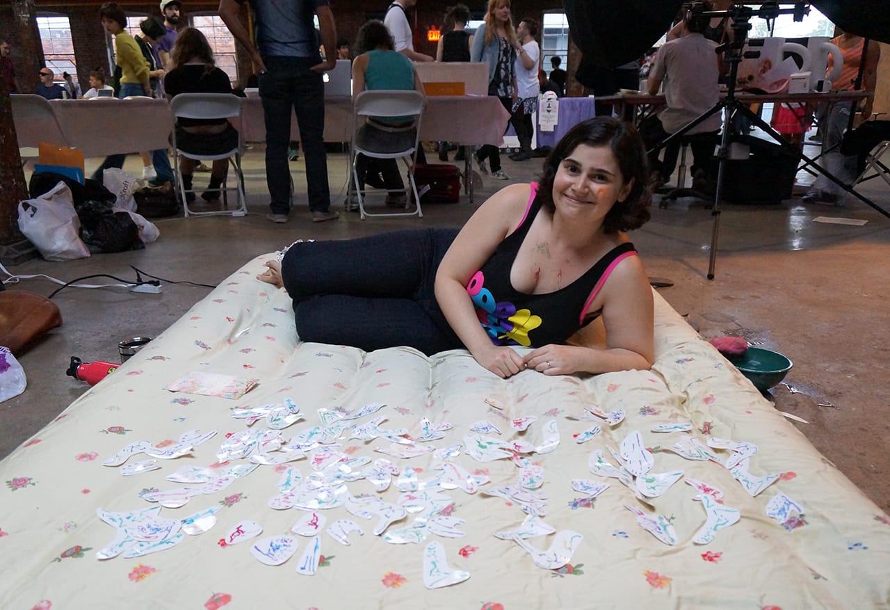 Faith Holland with her cum-shot tattoos