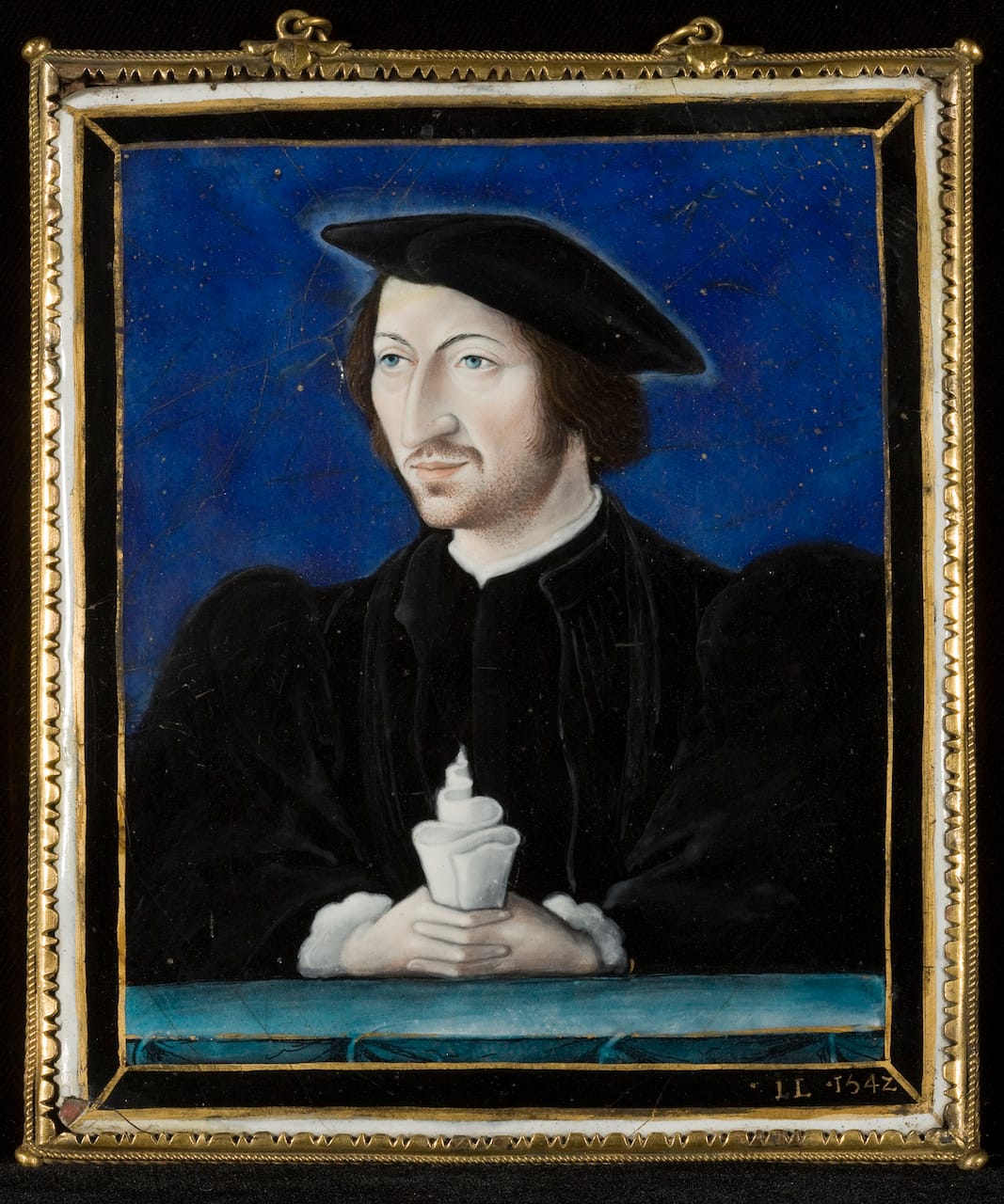 Léonard Limousin (or Limosin), "Portrait of a Man" (1542), enamel on copper, 5 x 4 ¼ inches (courtesy The Frick Collection, photo by Michael Bodycomb)
