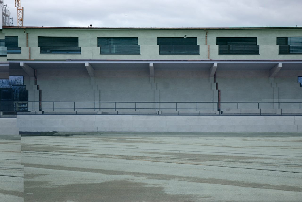 The glitched photograph of the House of Electronic Arts Basel (image courtesy !Mediengruppe Bitnik)