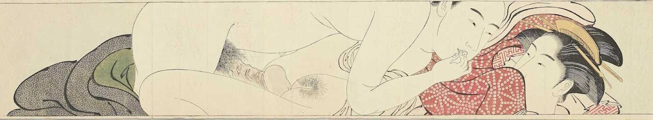 Torii Kiyonaga, "Handscroll for the Sleeve (Sode no maki)" (courtesy International Research Center for Japanese Studies)