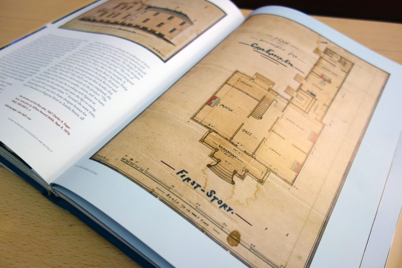 Pages from 'Henry Howard: Louisiana's Architect' (photo of the book for Hyperallergic)