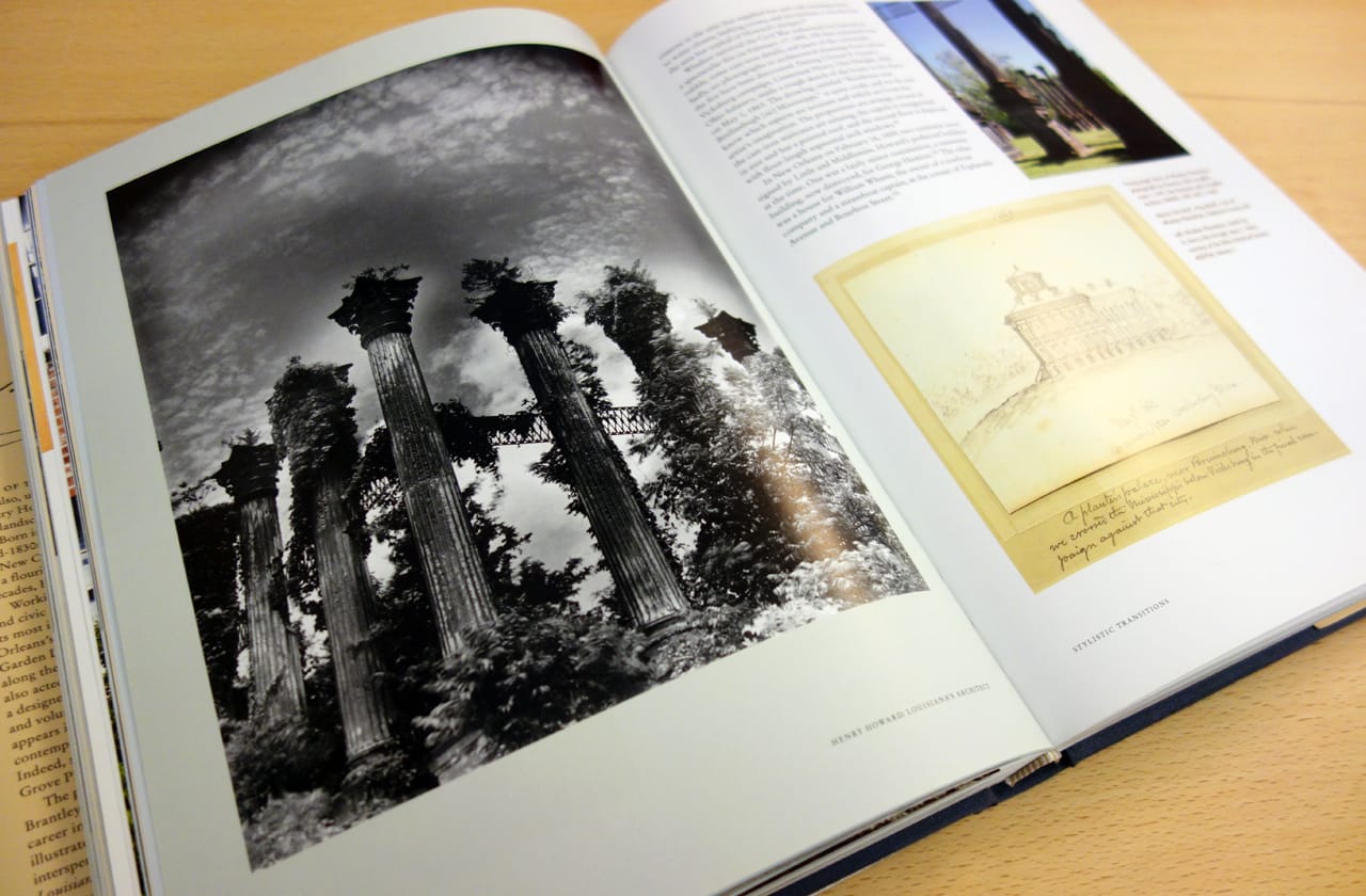 Pages from 'Henry Howard: Louisiana's Architect' (photo of the book for Hyperallergic)