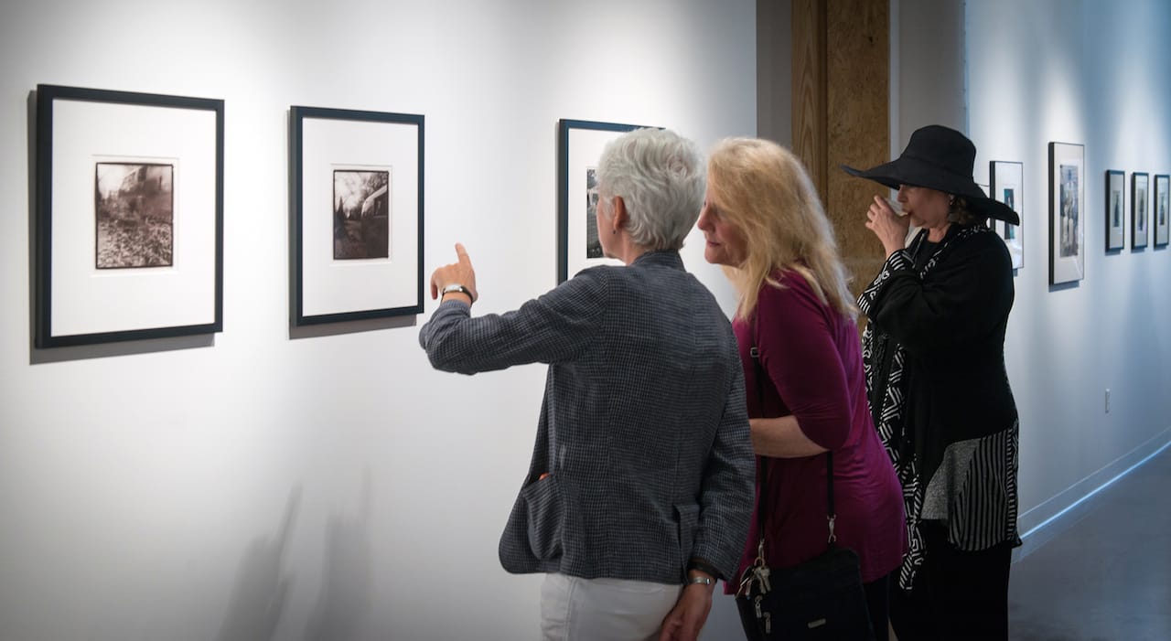 Visitors in the Marsden/Gustafson Gallery during IFP MN's opening gala (photo by Tom Dunn, courtesy Independent Filmmaker Project Minnesota)