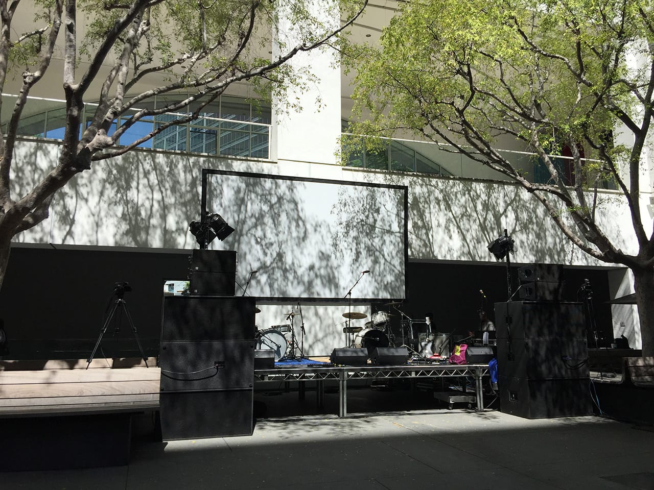 The north stage before the action starts.