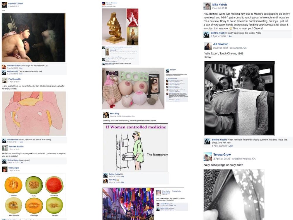 Bettina Hubby, "Thanks for the Mammaries, the Facebook Feed" (via nomadicdivision.org)