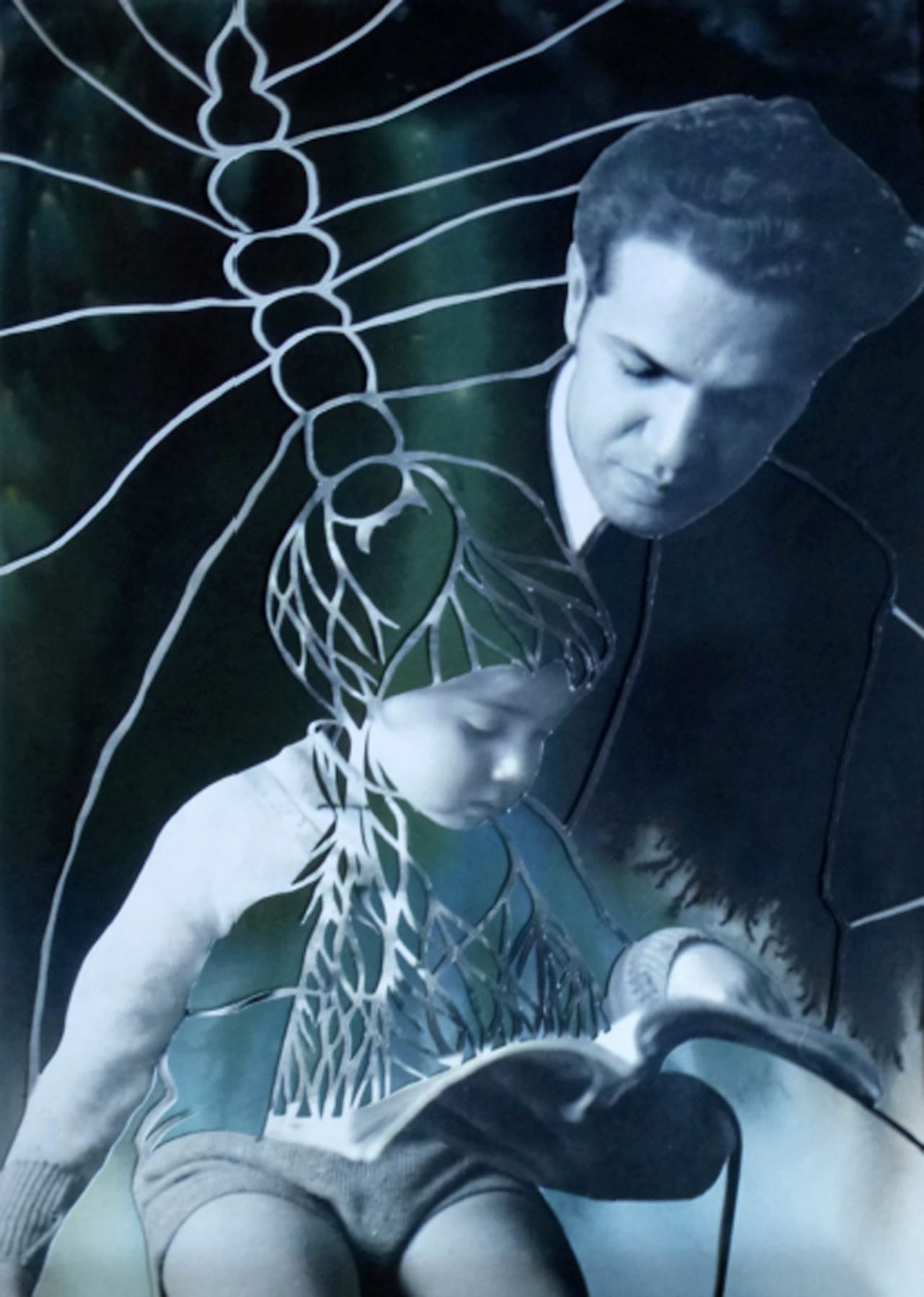 Mária Chilf, “Family album” (2015) 42 x 30 cm, drawing on photo